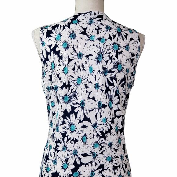 Papillon Womens M Daisy Print Knot Front Dress in Navy Daisy NEW - Picture 6 of 11
